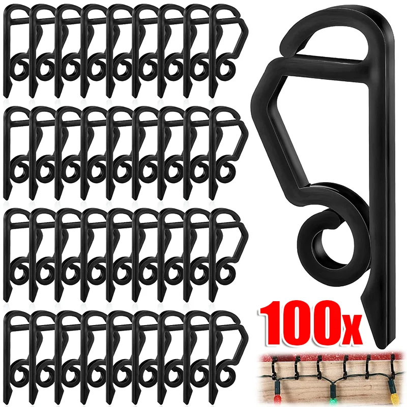 Outdoor Dachrinnenklammer Lichterketten Halter Lichterkette Clips Haken Drahtklemme Halloween Weihnachtsbaum Dekor