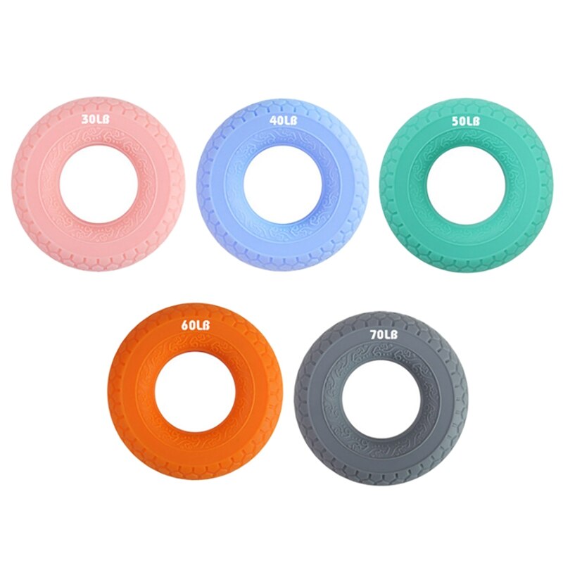 5Pack Grip Strength Trainer Hand Grip Exerciser Strengthener Finger Strength Rings Silicone For Adults Kids Elderly: Default Title