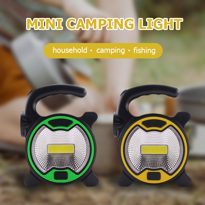 Cob bærbar lanterne arbejdslampe førte vandtæt akut bærbar spotlight genopladelig projektør til campinglys