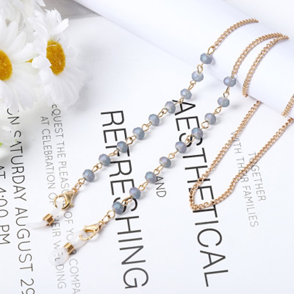 Nowe kryształbyć winnym kolorowe zroszony okulary łańcuchy dla kobiet maska smycz antypoślizgowe czytanie okulary pasek robić okularów przeciwsłonecznych przewód