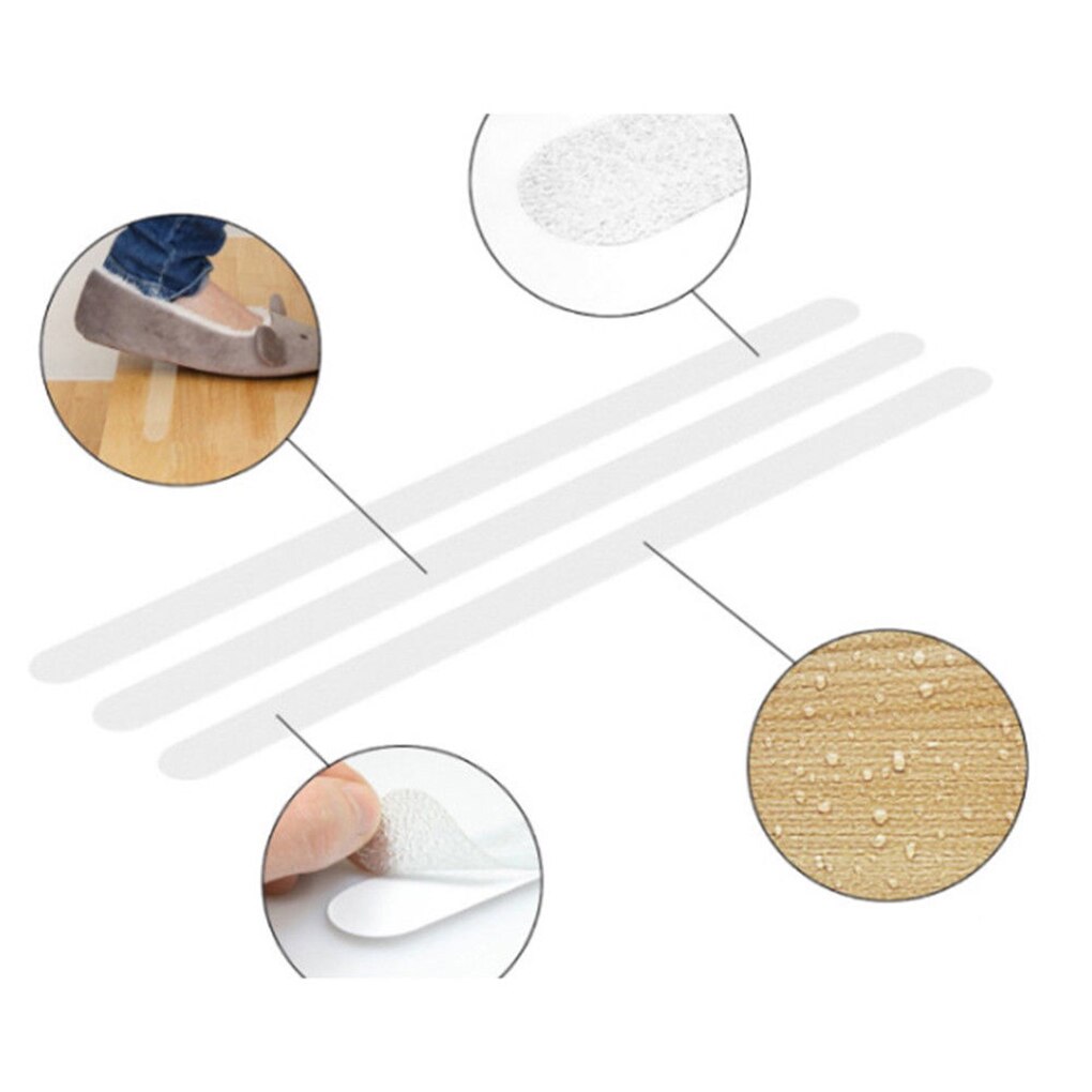 Tiras de seguridad antideslizantes para baño, Pegatinas transparentes antideslizantes para ducha, escaleras y suelo, 12 Uds.