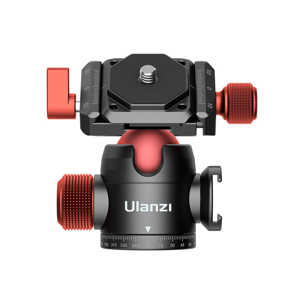Mini Ball Head Dual 360° Panorama Adjusting with Cold Shoe Mount Quick Release Plate Compatible Arca-Swiss Peak ballhead