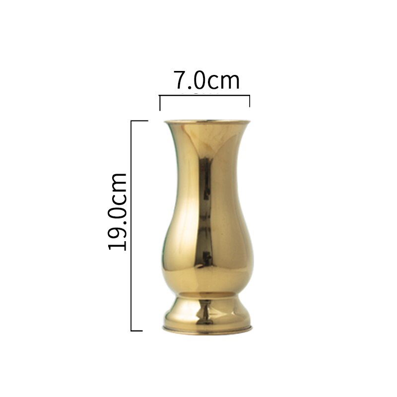 Chinese Stijl tafelblad Vazen Moderne Minimalistische Mode Ornamenten Ambachten Decoratieve Roestvrij Staal Vaas metalen Vazen: 2.8inch Golden