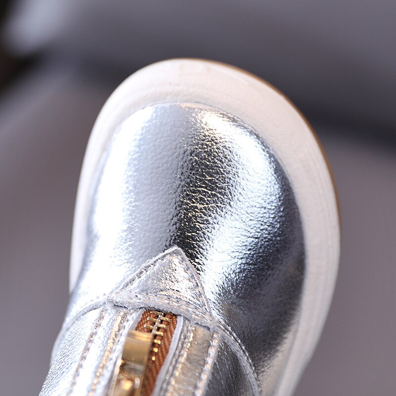 Baby Snowboots Lederen Rits Glanzende Warme Schoenen Jongens Laarzen Kinderen Schoenen Winter Meisjes Katoen Laarzen