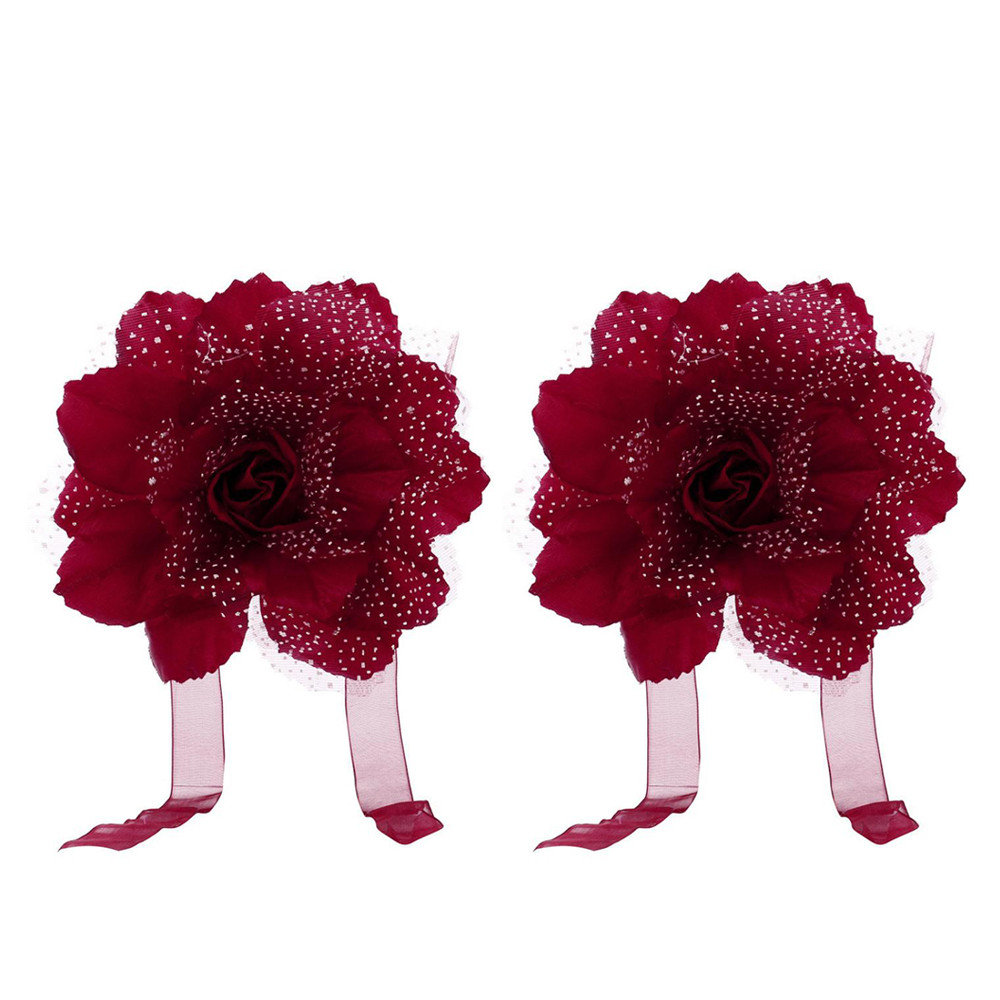 2 stk beste pionblomst gardin klips på bånd rygg holder panel til vindu gardiner dekorativt tilbehør binde rygg #007