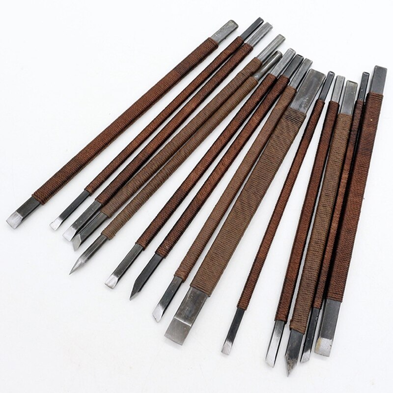 Kits d'outils de sculpture sur pierre 18 pièces en acier au manganèse