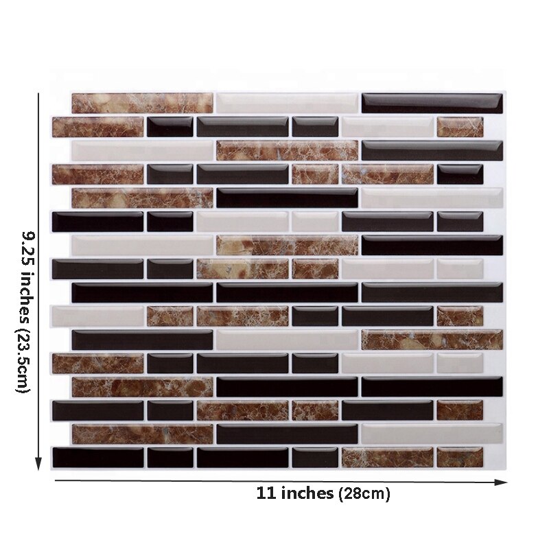 Mosaik selvklæbende flise backsplash 3d væg klistermærke diy epoxy badeværelse køkken hjem indretning olie-bevis vandtæt væg klistermærker: 4