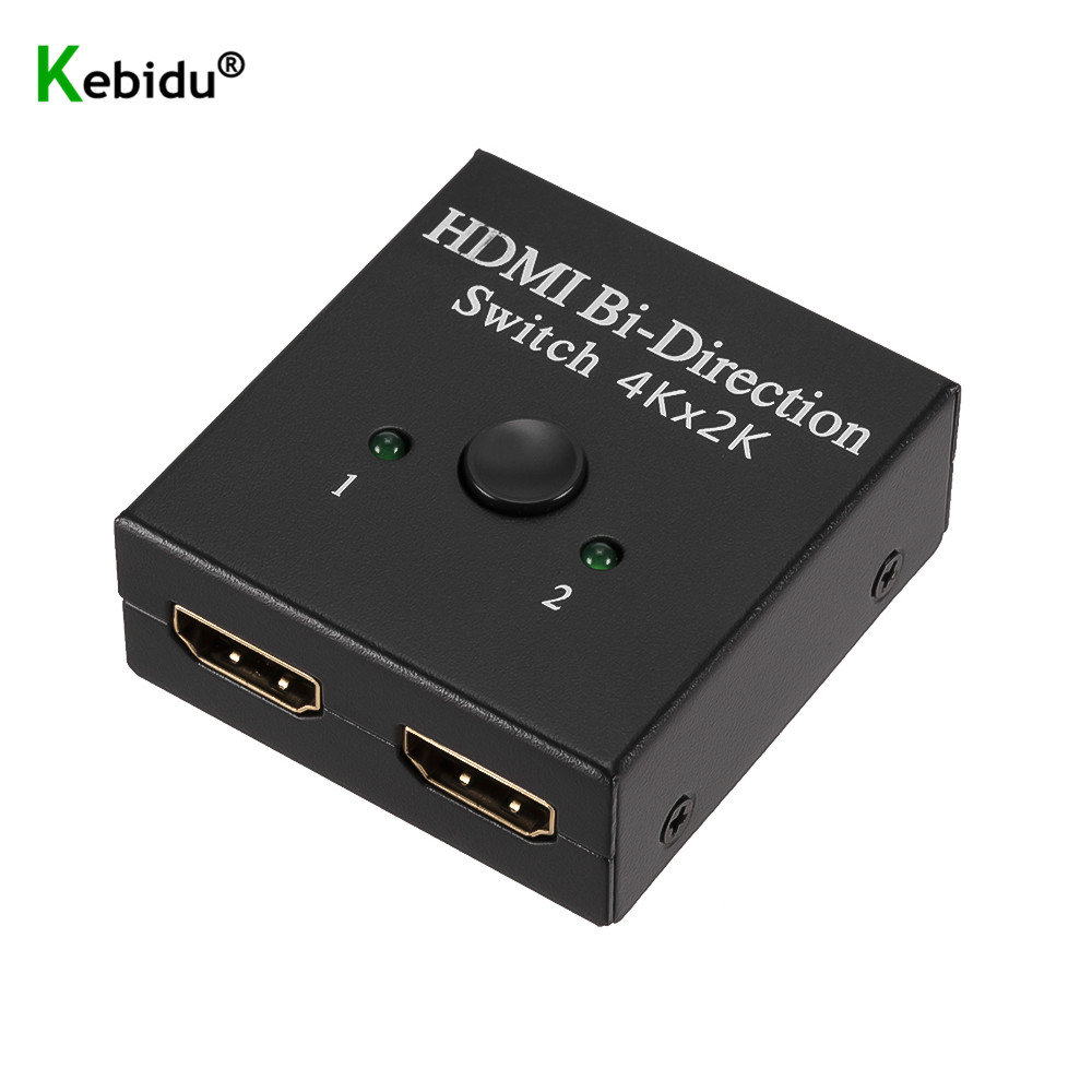 1x2 4K HDMI Switch 2 Ports Bi-directional 2x1 HDMI Switcher Splitter Supports Ultra HD 4K 1080P 3D HDR HDCP for PS4 Xbox HDTV