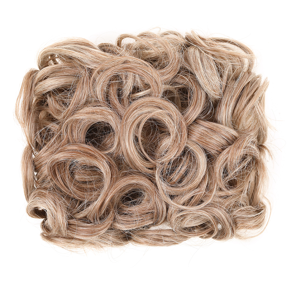 Coque bagunçado coque de cabelo premium sintético encaracolado prato de cabelo pentes de metal em elegante scrunchie bun extensão de cabelo para mulheres: #144