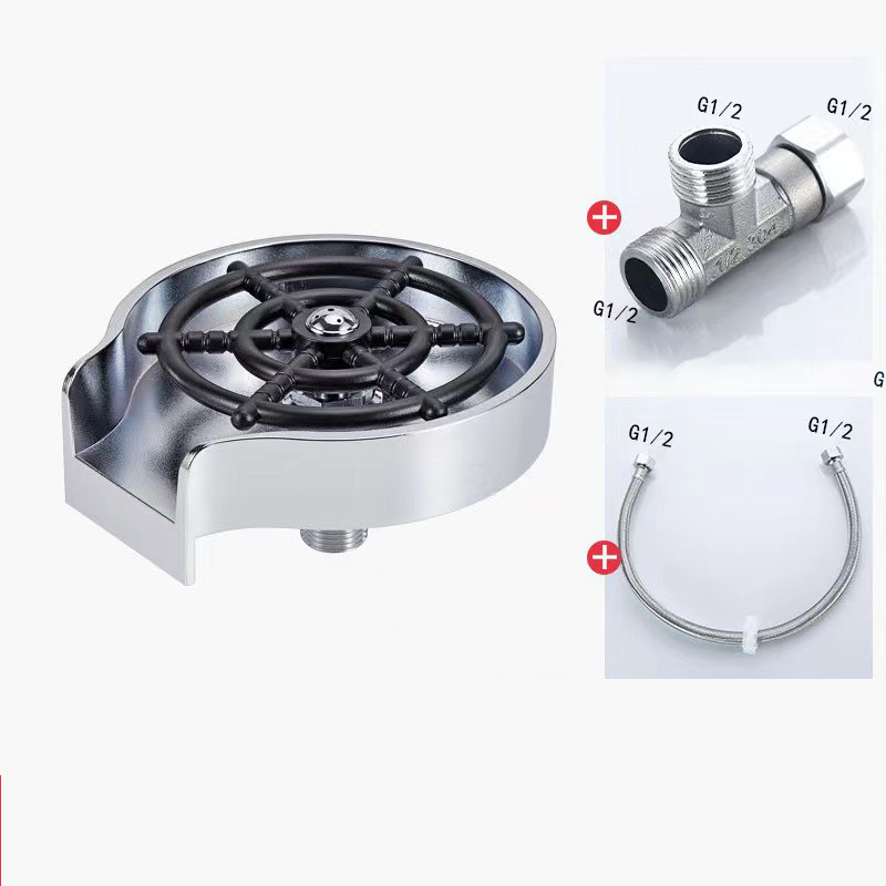 High Pressure Automatic Glass Cup Washer Kitchen Sink Rinser Machine Bar Cup Cleaner for Beer Milk Bottle Tea Cup Cleaning Tools: Burgundy