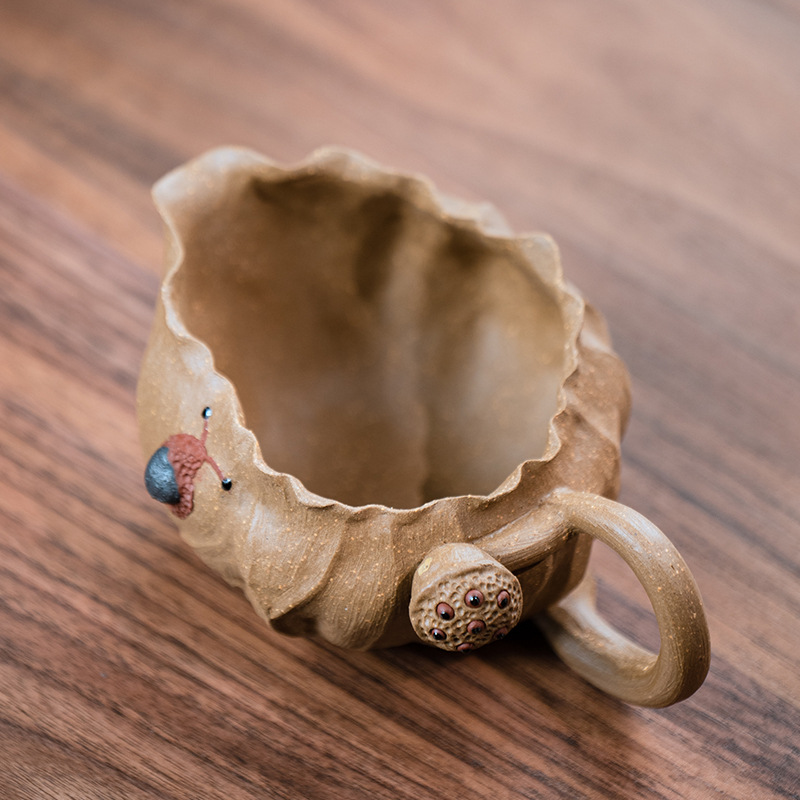 Handgemaakte Klei Lotus Eerlijke Cup Slak Thee Zee Lotus Mokken Kung Fu Thee Set Leuke Theekopje Theewaar Theeceremonie Gebruiksvoorwerp 180Ml