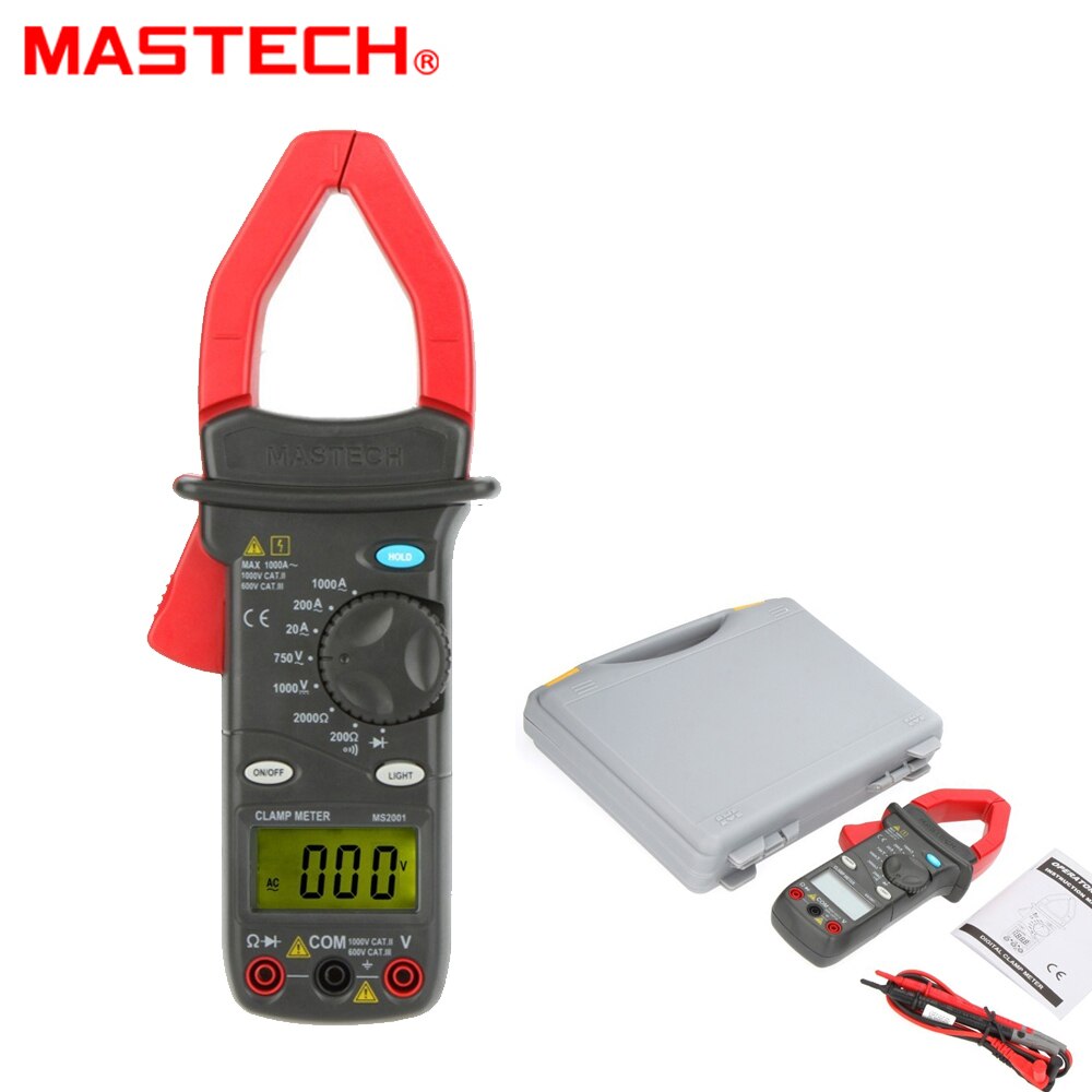 MASTECH MS2001 2000 Counts Digital AC 1000A Clamp Meter Clamp Multimeter Megohmmeter Tester Multimetro AC/DC