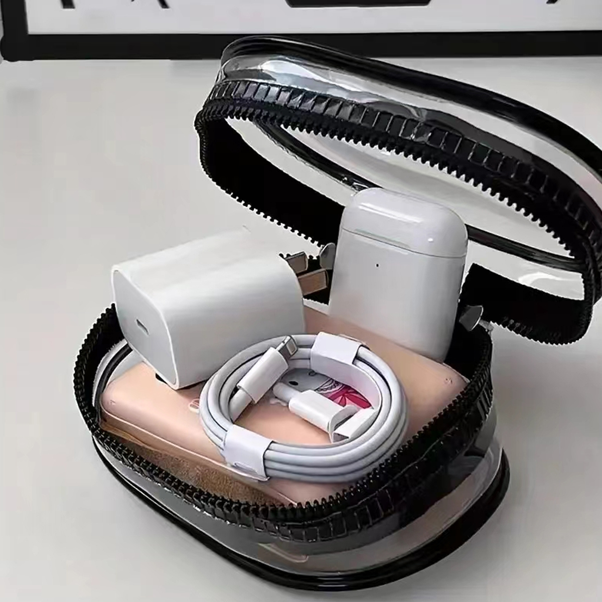 YANZAI Sieraden Organizer Transparante Opbergdoos Pouch Mystery Box Sleutelhanger Tas Opbergtas Dikker Portemonnee Schattige Pop Tas Organi: Black