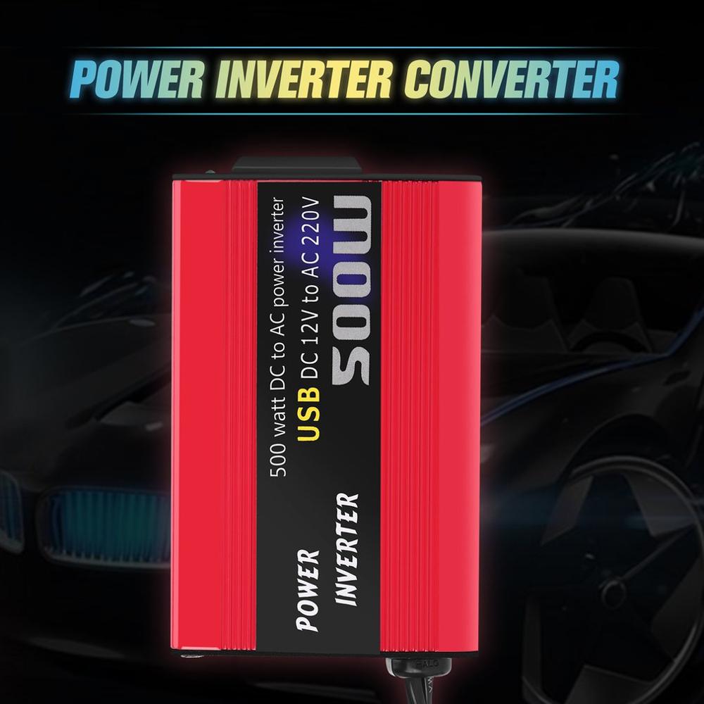 Dc 12v til 110v 220v ac bil inverter automatisk transformator med dobbel usb bil adapter 500w dc til ac strøm omformer