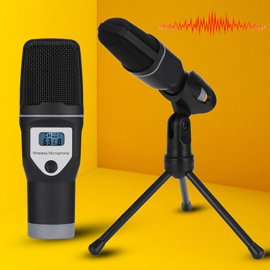 UF-6 USB Draadloze LED Condensor Karaoke Microfoon Opvouwbare Statief studio microfoon voor Karaoke video chat Meeting microfono