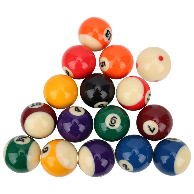 16Pcs 48mm Billiard Balls Set Gloss Resin Bright Colors American Pool Table Balls