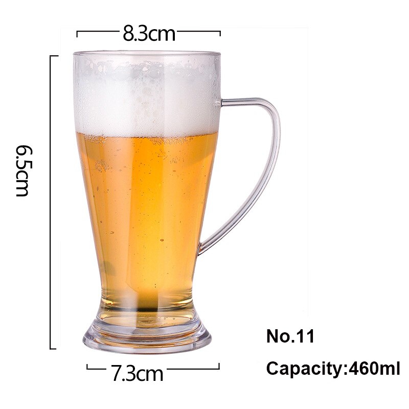 12 Large Capacity Beer Mug Glass Transparent Food Grade Plastic Anti Bar Glass 400-600ml Juice Cup Draught-beer Cup: 11