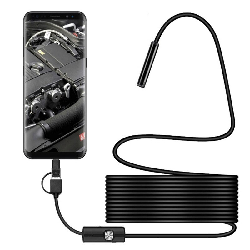 Type c usb 3 i 1 endoskop kamera til biler fleksibelt hårdt kamera endoskop kamera til android smartphone pc endoskop endoskop