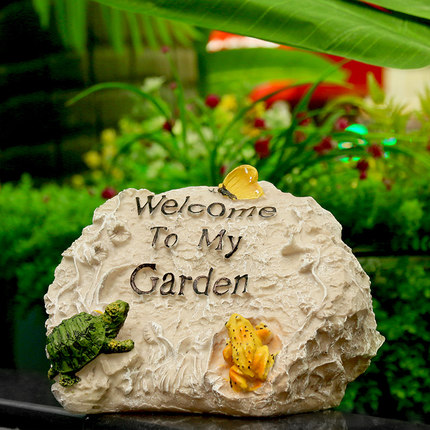 Garden Rockery Welcome Sign House Garden Garden Art Decoration Countertop Decoration