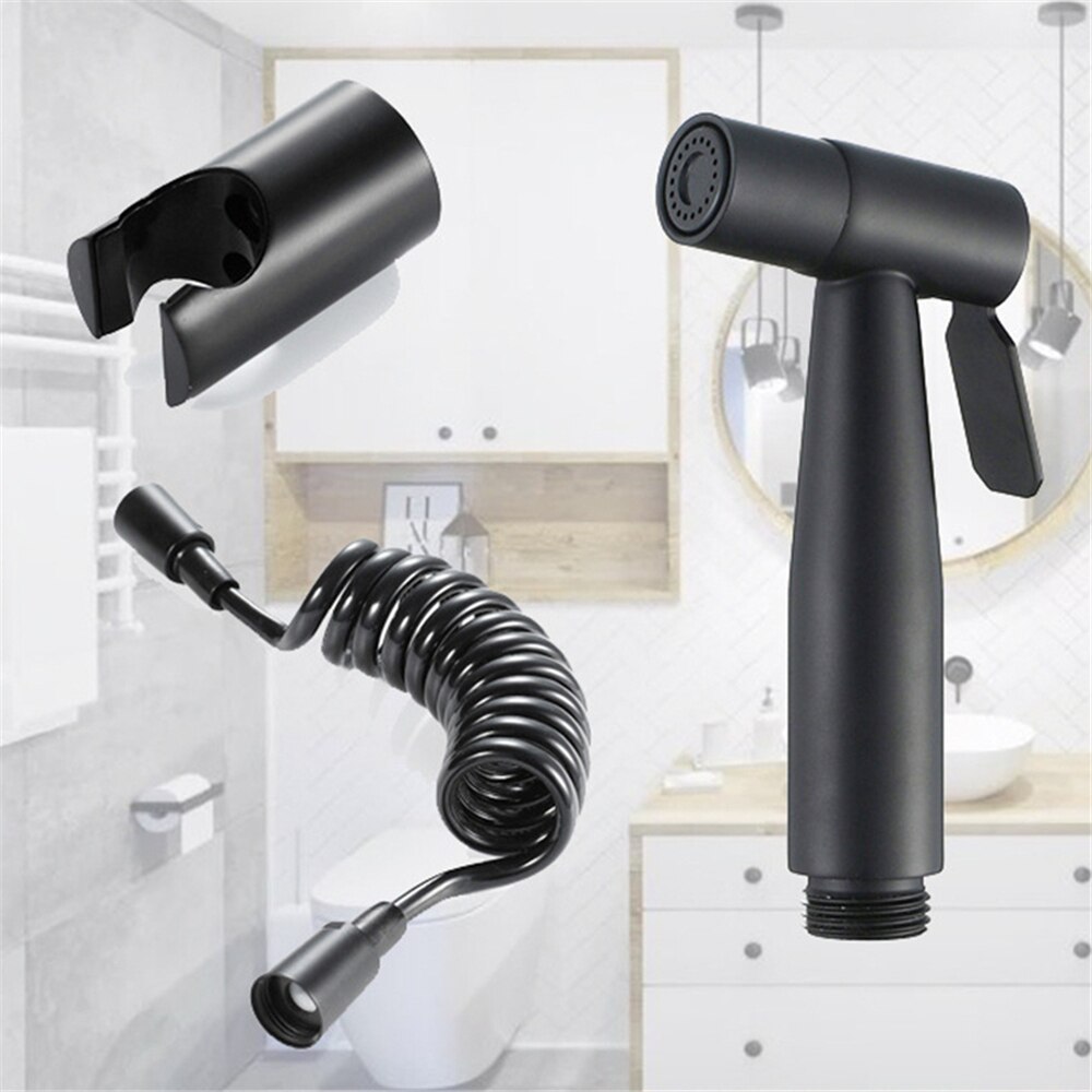 Handheld Bidet Kraan Spuit Roestvrij Staal Zwart Bidet Set Hand Spray Bidet Spuit Zelfreinigende Voor Badkamer: C