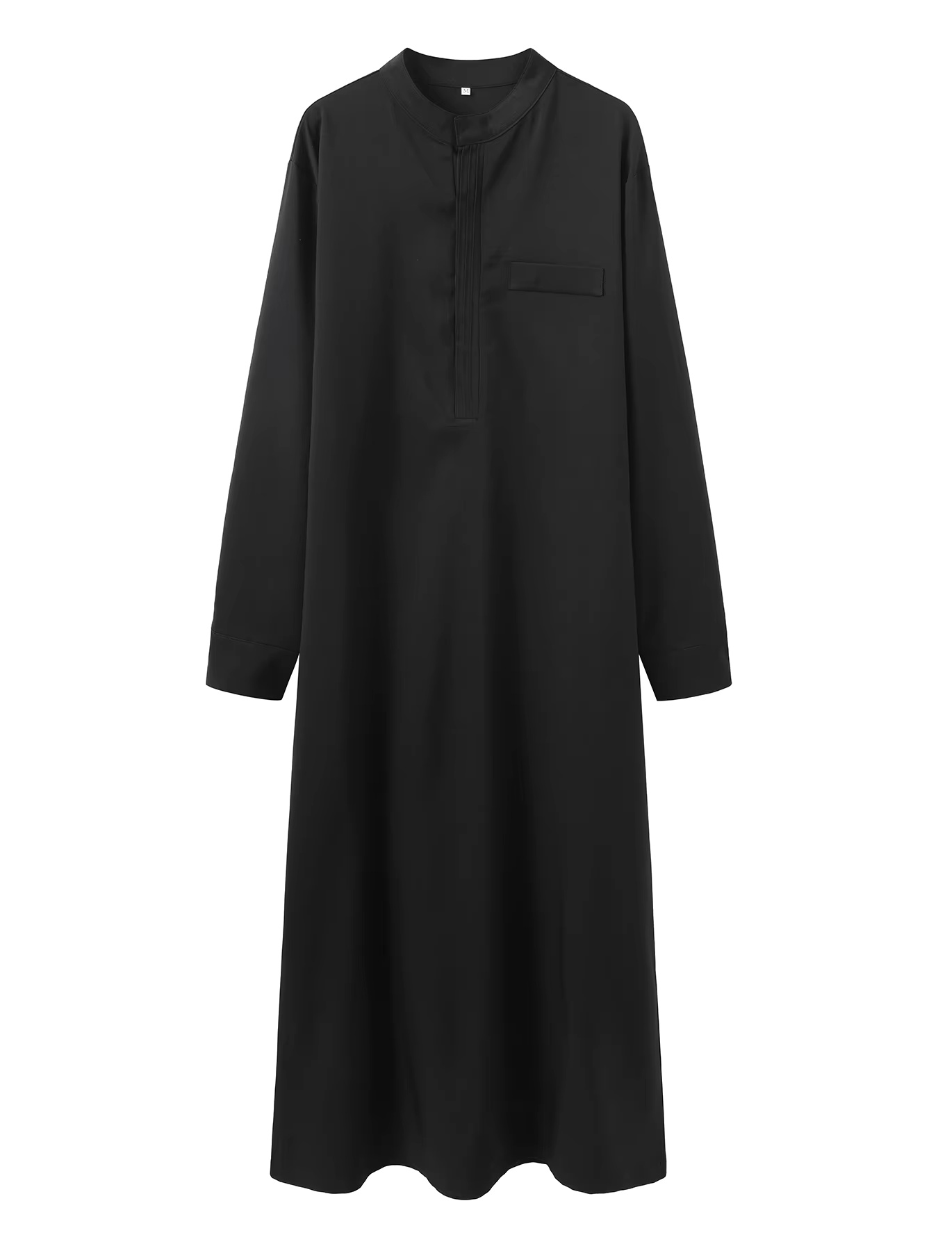 Bata de hombre de estilo marroquí de alta gama, bata retro lujosa de color sólido, bata musulmana de manga larga con cuello levantado para hombre Eid al Fitr