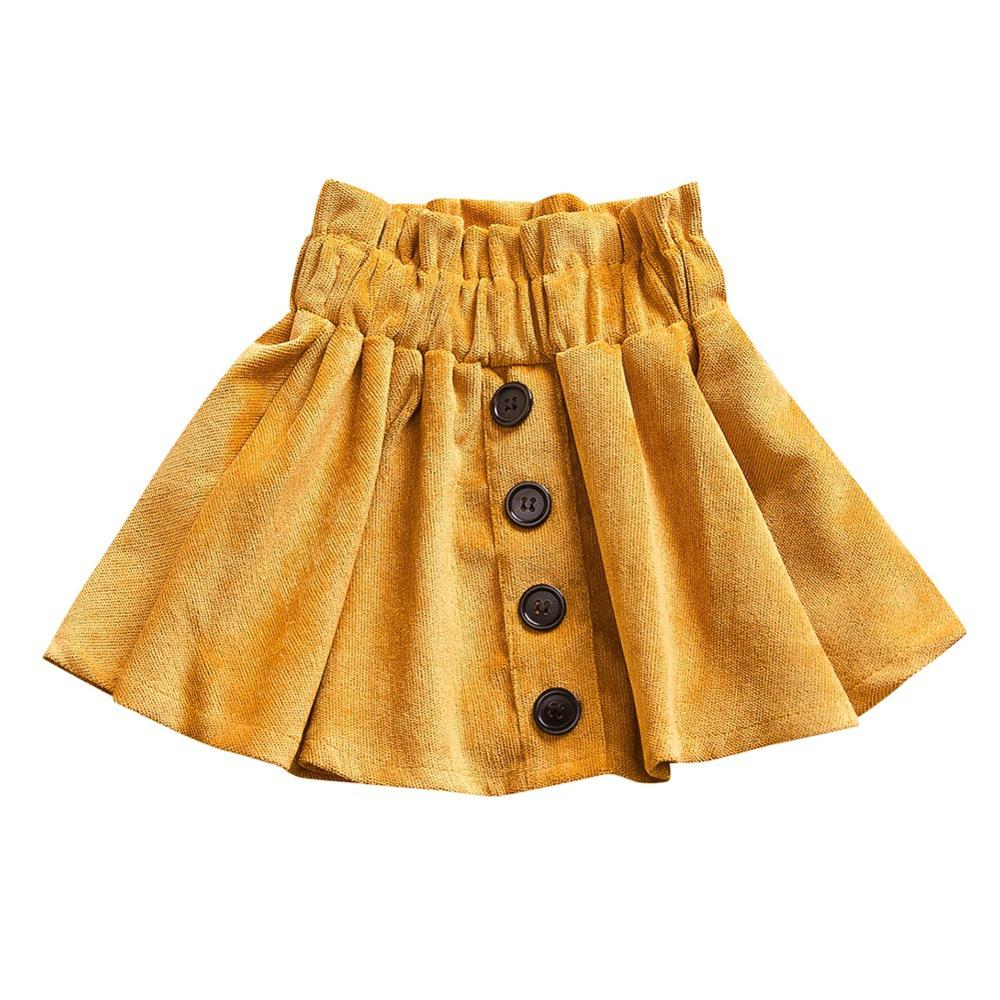 Kids Yellow Skirts Baby Girls Vestidos Solid Color Elastic Waist Short Tutu Skirts Sukienki Summer Summer