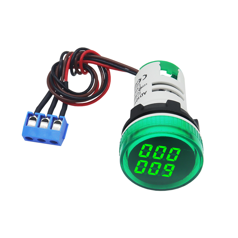 Panel Counter Meter Mini 22mm LED Digital Display Square Round Timer For Industrial Use AC220-380V 0-999999: black