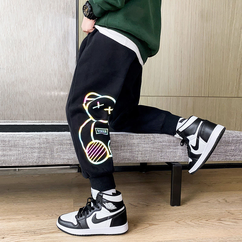 Jongens Pluche Broek Herfst En Winter Kinderen Sport Broek Modieuze Midden En Grote Kinderen Casual Guard Broek broek