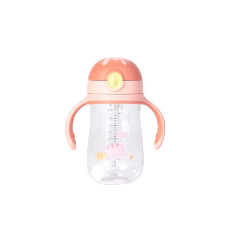 210ml Baby Learn To Drink Cup Children's Straw Cup With Handle Gravity Ball Anti-choking Handle Lanyard Two Water Cups Bottles: red 300ml