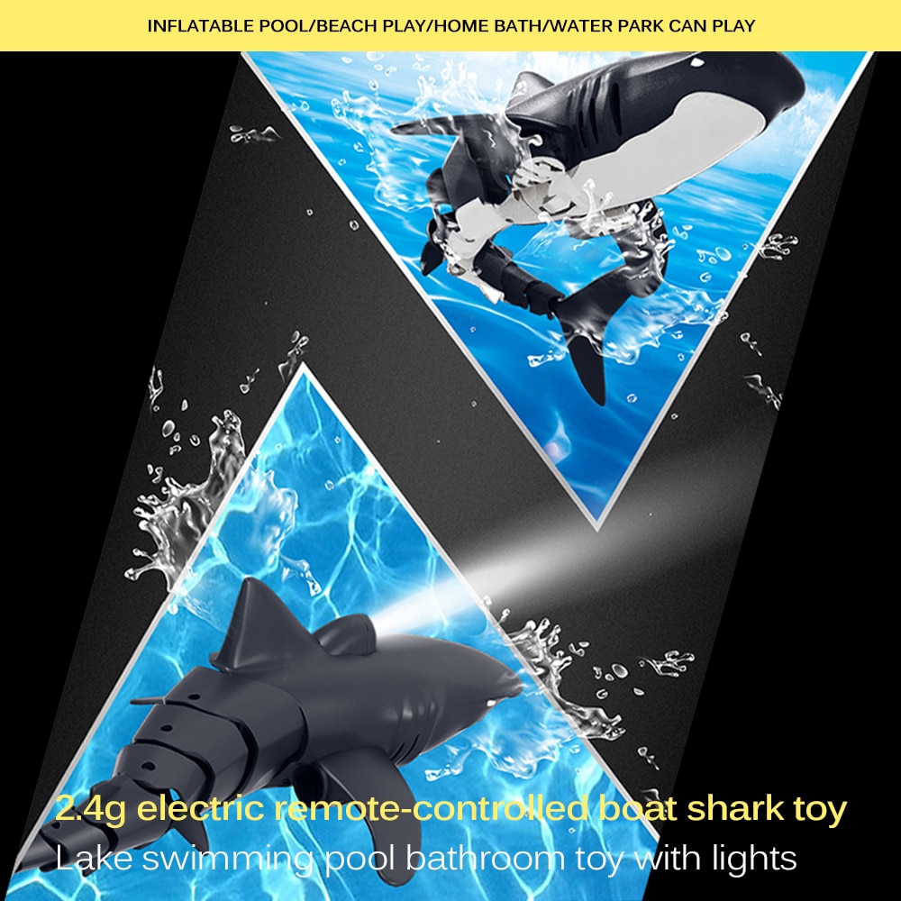 Rc Haai 2.4G Afstandsbediening Haai Speelgoed Voor Kinderen Rc Boot Elektrische Bad Speelgoed Simulatie Haai Zwemmen Zwembad Badkamer water Spelen Speelgoed