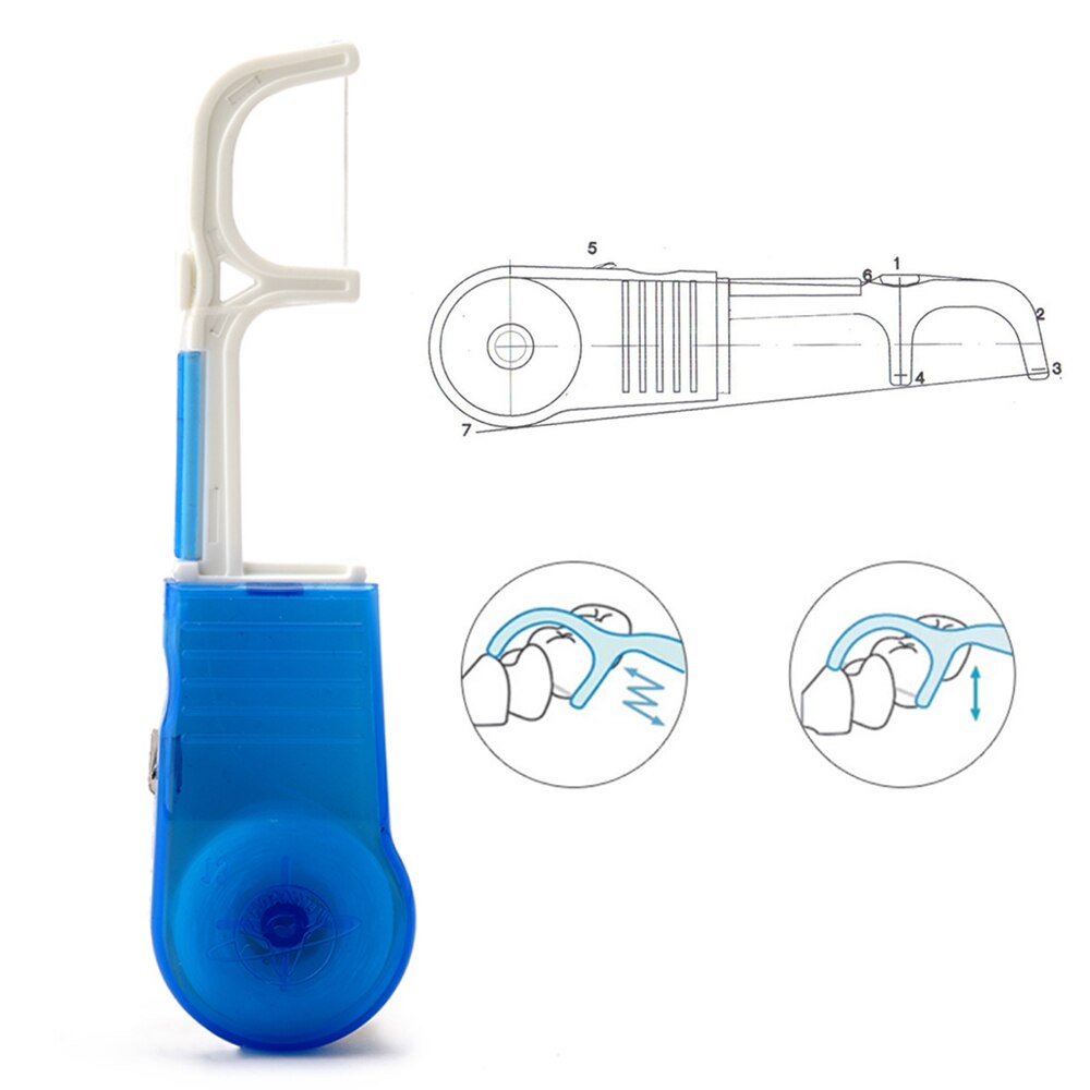 30 Meters Dental Flosser Tooth Cleaning Built-in Spool Wax Replacement Wire Dental Floss Toothpicks Interdental Brush Wire