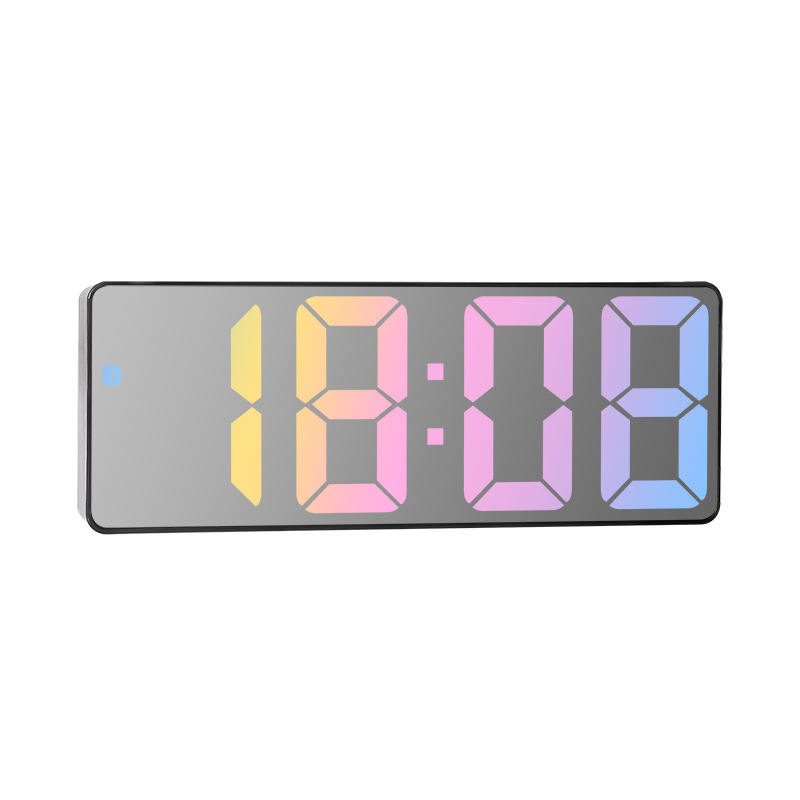 Reloj despertador Digital a Color con Control de voz, indicador de fecha y temperatura, modo nocturno, reloj de mesa con repetición, función antidisturbios, reloj LED de 12/24H