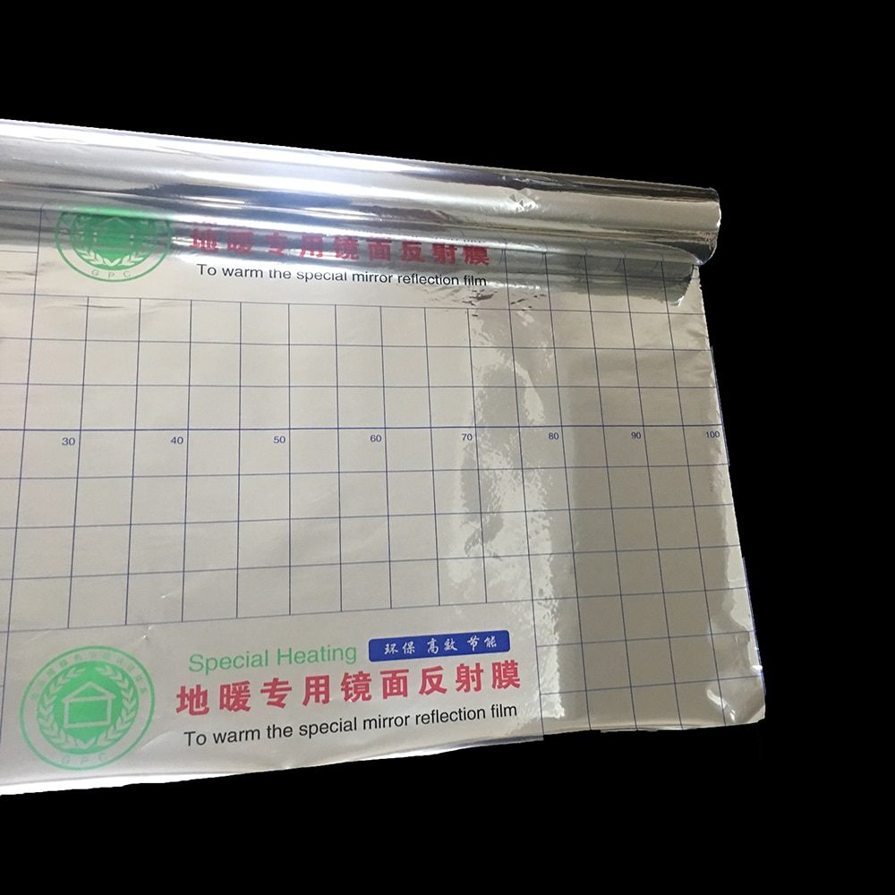 1mX2m Energy Saving Special Warming Aluminium Foil Mirror Reflective Film for Underfloor Heating System