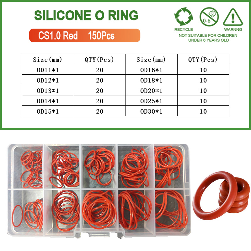 Silikon O-Ring Dichtung Kaffeemaschine VMQ Ölbeständig Hochtemperatur Silica Gel O Ring Dichtung Unterlegscheibe Schwarz Rot CS1-CS4: Grey