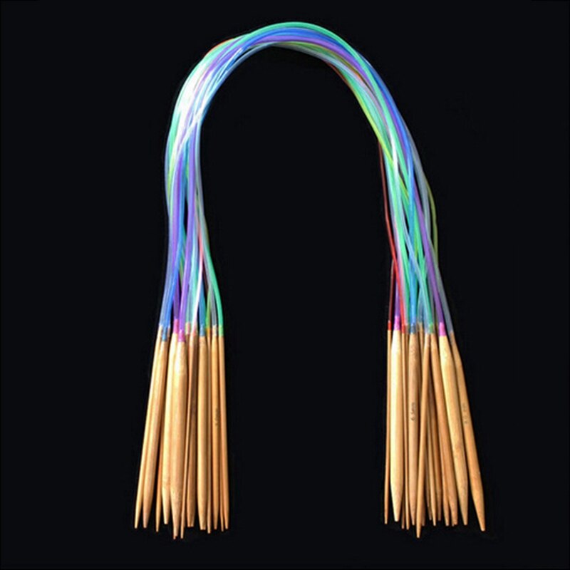 Kleur Breien Buis 18 Modellen/Set Van Bamboe Ronde Haak Naald 40cm 60cm 80cm 100cm 120cm Lengte