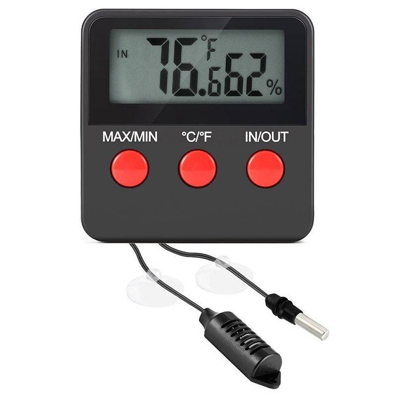 Thermomètre Et Hygromètre Précis à Double Sonde, Capteur De Température Et D 'humidité En Temps Réel Pour Serre De Terrarium De Reptiles, Matériau ABS Blanc, Pour Maison, Jardin