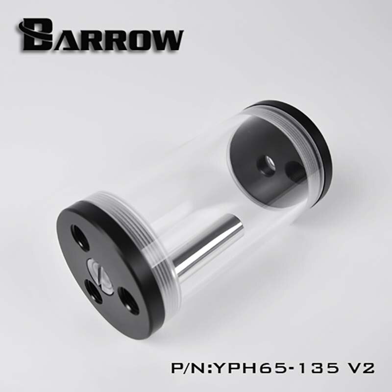 Barrow Reservoir (DIA: 65mm TL:98mm/135mm/220mm/300mm) for water cooler Transparent body Black Cap water tank heatsink gadget