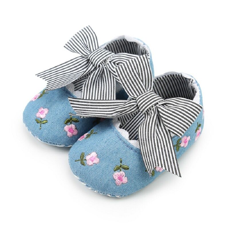 0-18m blomster nyfødt spedbarn baby jenter sko prinsesse bue floarl barneseng sko småbarn baby jente sko