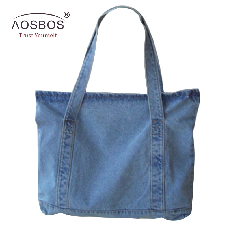 Aosbos – sacs à main en toile pour femmes, sacs à bandoulière en Denim bleu de styliste, fourre-tout de bonne , grande capacité