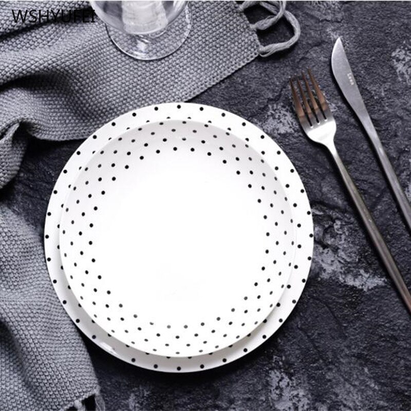 1 Pcs Europese Stijl Diner Plaat Eenvoudige Service Plaat Disc Taart Plaat Westerse Voedsel Steak Disc Keuken Board Schotel bestek Set