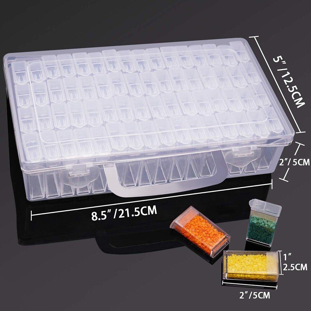 64 Grid Diamond Painting Accessories Tool Beads Box Full DIY Accessories Plastic Storage Container Jewelry Drill Storage Box