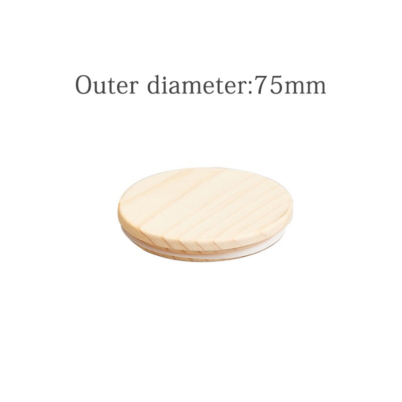 Natural Pine Wooden Cover Lid Reusable Kitchen Tissue Bottle Sealing Cap Canned Storage Mason Jar Lids Wide Mouth Cover Wood Lid: 75mm