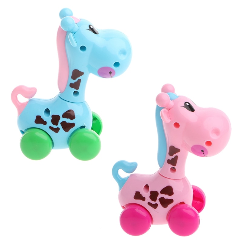 1Pc Leuke Cartoon Dieren Giraffe Clockwork Wind Up Speelgoed Running Plastic Kids Kinderen (Willekeurige Kleur)