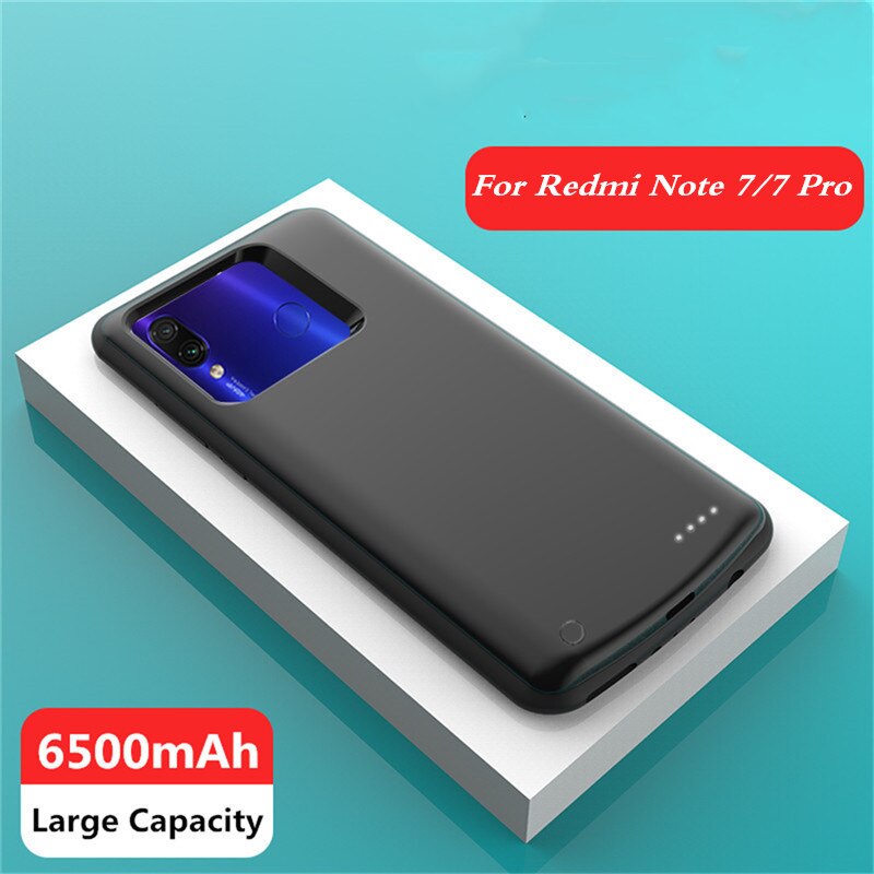 6500mah caso carregador de bateria portátil para xiaomi redmi nota 7 bateria caso powerbank bateria de carregamento capa para redmi nota 7 pro