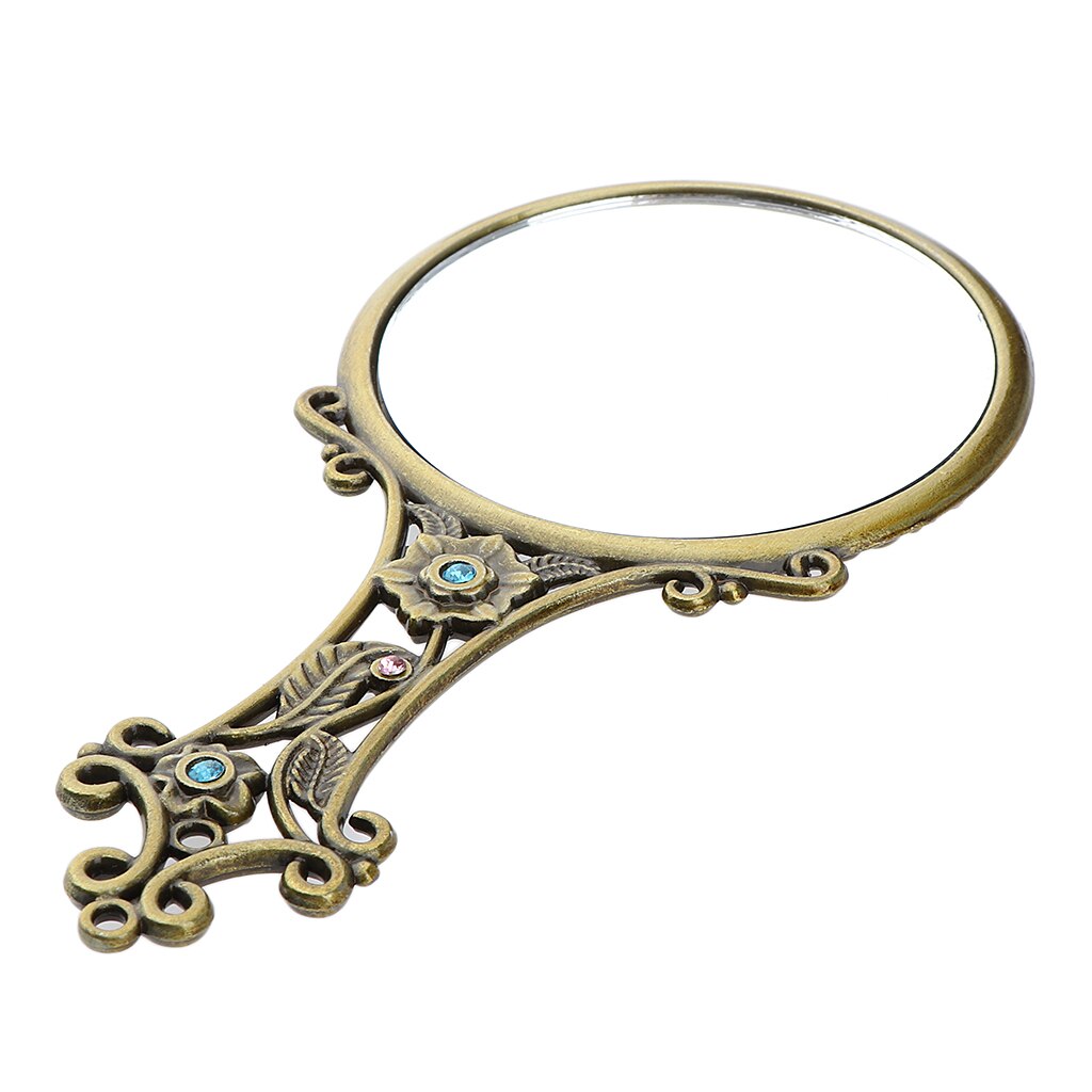 Beauty Vintage Makeup Mirror, Antique Handheld Vanity Table Compact Mirrors - For Salon/Retail/Personal Use: Bronze 