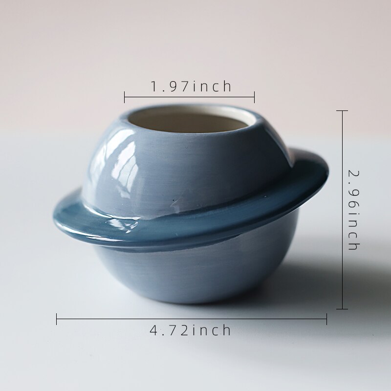 Planet keramikkruka suckulentkrukor balkongdekorationer macetas de ceramica skrivbordsdekor mini växt blomkruka trädgård: 116-3