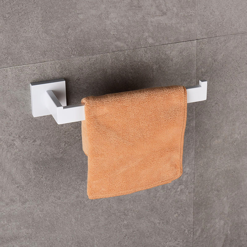 Matte White Bathroom Hardware Accessories Robe Hook Toilet Paper Holder Towel Holder Bar Towel Rail Rack Toilet Brush