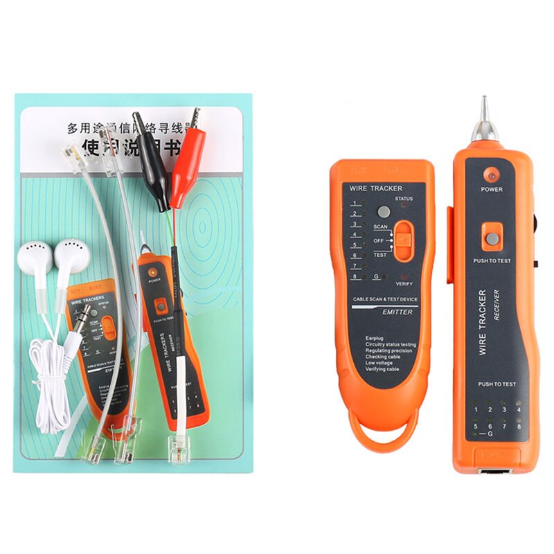 Utp stp kat 5 kat 6 rj45 lan netværkskabel tester linjefinder  rj11 telefonledningssporer sporing diagnose-tonesæt xq -350: Uden batteri