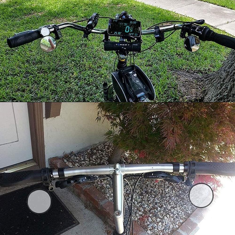Bicycle Mirror Rear View MTB Rotary Rear View Mirror of Bicycle Handlebars with Key for Road Bikes Mountain Bikes 360- Black