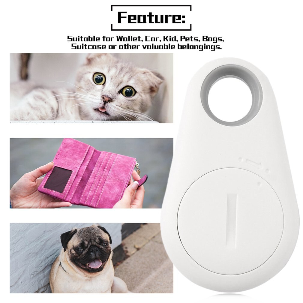 Mini anti-lost bluetooth 4.0 tracker gps locator tag alarm tegnebog nøgle kæledyr hund finder lommestørrelse smart tracker